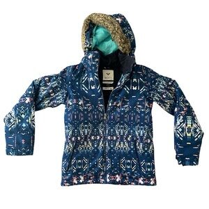 Roxy Dry Flight 10K Ski Snowboard Coat Jacket Girls XXL 16 Multi Colored Warm